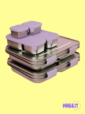 The LunchMate™ Duo in Purple Pop - Stainless Steel Lunchbox Set