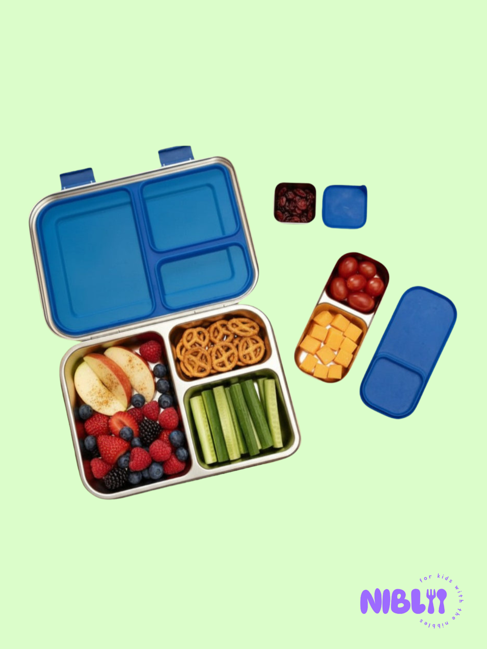 The LunchMate™ in Blue Buzz - Stainless Steel Lunchbox Set, BPA free