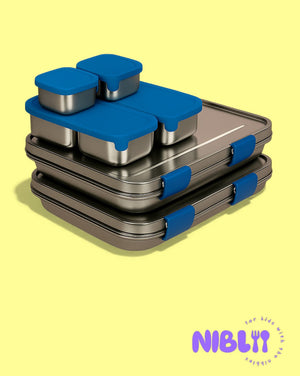LunchMate™ Duo in Blue Buzz - Stainless Steel Lunchbox Set