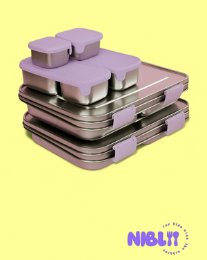 The LunchMate™ Duo in Purple Pop - Stainless Steel Lunchbox Set