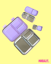 Load image into Gallery viewer, The LunchMate™ in Purple Pop - Stainless Steel Lunchbox Set, BPA free
