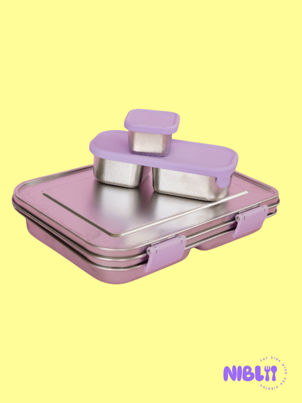 The LunchMate™ in Purple Pop - Stainless Steel 6-part Lunchbox Set, BPA free